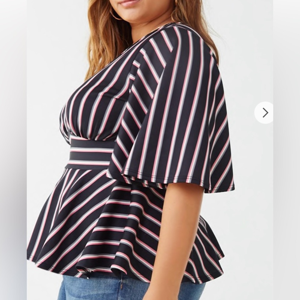 Striped Babydoll Blouse - Picture 4 of 9
